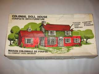 Vintage Tin/Metal Colonial Doll House Marx Toys 50 60 in Box.Missing 