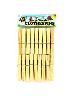 Set Of 24 (18 Pack) Large Wooden Clothespins  