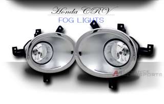   2007 2009 Honda CRV OEM Clear Bumper Fog Lights+Cover+Switch+Bulb Pair