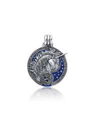 Bling Jewelry Sterling Silver Blue Celtic Unicorn Pendant