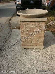 FRONTGATE COLUMN STAND BOWL PROPANE GAS FIREPIT FAUX STONE HEATER $700 