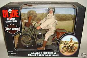 GI JOE  WWII WLA 45 HARLEY DAVIDSON MOTORCYCLE & RIDER  