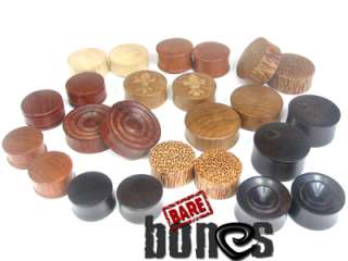   Wholesale Mixed Lot of 0G to 1/2 Organic Jewelry Wood Plugs Gauges
