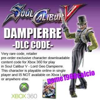 Soul Calibur V 5 DLC DAMPIERRE Very RARE NEW FOR XBOX 360  