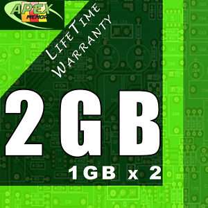 NEW 2GB RAM 2x 1GB 667 Laptop Memory Kit Gateway MT6458  