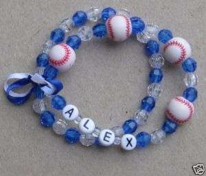 Girls Personalized Softball/Baseball Charm Bracelet  