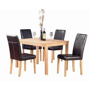   Dining Room Set (Table + 4 Chairs) Oak Color 