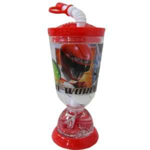  Disney Power Rangers Sipping Cup Bottle w Snowglobe figure 