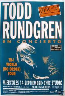 TODD RUNDGREN 1993 BARCELONA, SPAIN CONCERT TOUR POSTER  