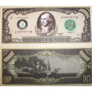  Set of 100 president James Madison Million Dollar Bill 