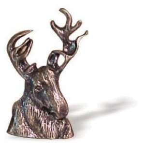  Buck Snort Hardware Elk Drawer Pull, Antique Brass 