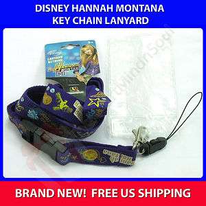Disney Hannah Montana Purple Key Chain Lanyard ID Badge Pin Ticket 