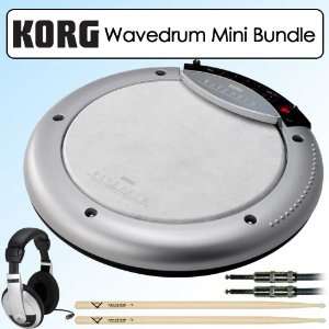   Electronic Drum Bundle With Stereo Headphones, Instrument Cable & Drum