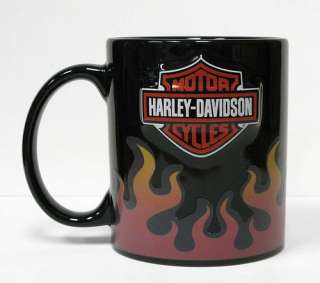 Harley Davidson Ceramic Mug Hot Red Flame Flames Heat Activated Color 