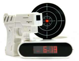Creative Infrared Ray Laser Gun Alarm Lcd Screen Clock Wake Up  
