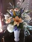 Silk Floral Arrangement Centerpiece Blue Hydrangea Crea