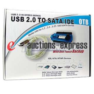 IDE/SATA to USB 2.0 Cable Adapter w/One Touch Backup  