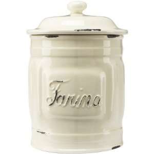  Italian Ceramic Flour Canister, Red