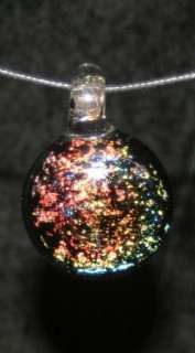   glass dichroic pendant bead perfect for hemp jewelry by owens  