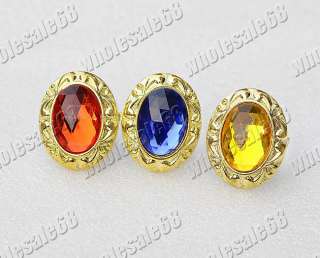  jewelry Wholesale lots 50pcs Flash crystal resin golden charm rings 