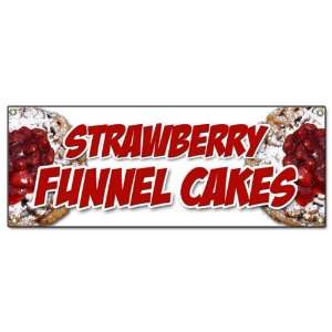  STRAWBERRY FUNNEL CAKES BANNER SIGN bakery cake cookies 