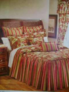 Waverly WAILEA COAST 3P king Bedspread Set Tropical Red Floral  