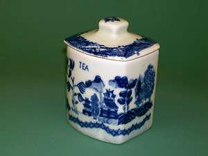vtg VICTORIA WARE tea canister flow blue kitchen collectible VERY RARE 