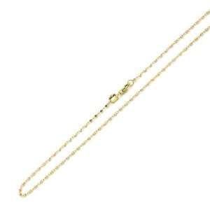  14K Two Tone Gold 1mm Saturno Chain Necklace 20 W 