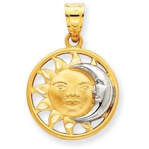  Sun Moon Charm in 14k Yellow Gold Jewelry