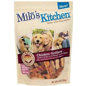 Milos Kitchen Dog Treats, Chicken Grillers, 3.3 Ounce (Pack of 4 