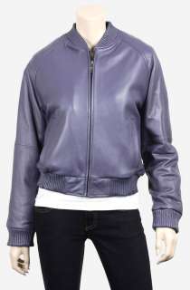 Womens Lambskin Urban Leather Bomber Jacket  