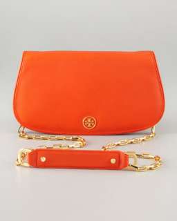 Snap Closure Leather Clutch  