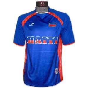  HAITI SOCCER JERSEY SIZE LARGE FLAG OR COUNTRY EMBROIDERY 