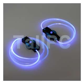 One Pair of LED Light Up Shoelaces Flash Glow Strap Blue Color New 