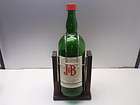   Scotch Whiskey Huge Green Glass Bottle Decanter With Wooden Stand NR