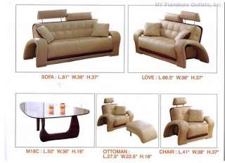 7030 Living Room Set Contemporary Italian Leather  