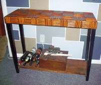   & Black Wood CONSOLE TABLE 40 long 32 tall w/ lower shelf  