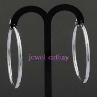 fashion new 56mm round silver plated earring hoop /loop  