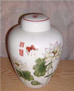The Tuscany Collection Lotus Ginger Jar Japan Floral  
