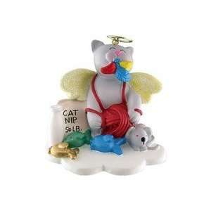  Kitty Cat Grey Angel Christmas Ornament 2 1/2 inches Tall 
