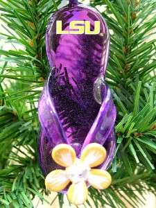 New Glass Flip Flop Sandal LSU Louisiana State Ornament  