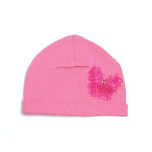  Candy Pink Butterfly Applique Cotton Hat Baby