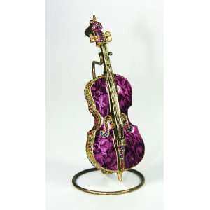 Jay Strongwater MUSICAL CELLO ORNAMENT WITH STAND