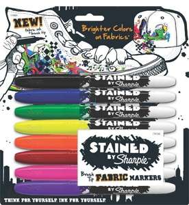 Sharpie Staind by Sharpie Fabric Markers Brush Tip 8 pk  