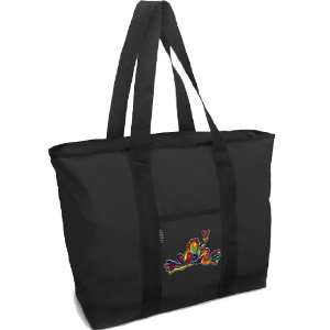  Peace Frogs Tote Bag Black