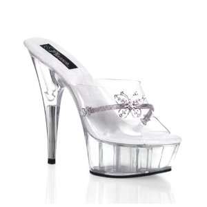  PLEASER DELIGHT 601 10 Clear Silver/Clear Platform 