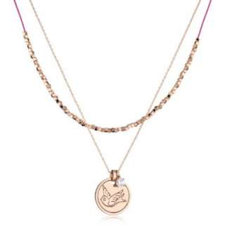 Juicy Couture Coin Rose Gold Double Chain Necklace   designer shoes 