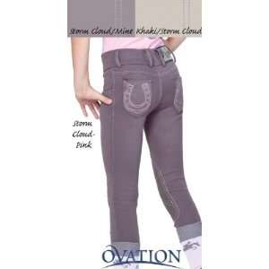 Ovation Horseshoe Jean Breech   Kids Khaki/StormClou, Medium  