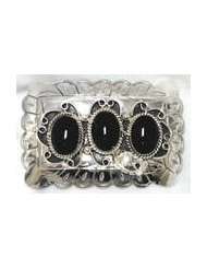 Sterling Silver and Black Onyx Belt Buckle Hand Made by Navajo