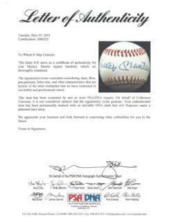 Mickey Mantle Autographed Signed AL Baseball PSA/DNA #M86205  